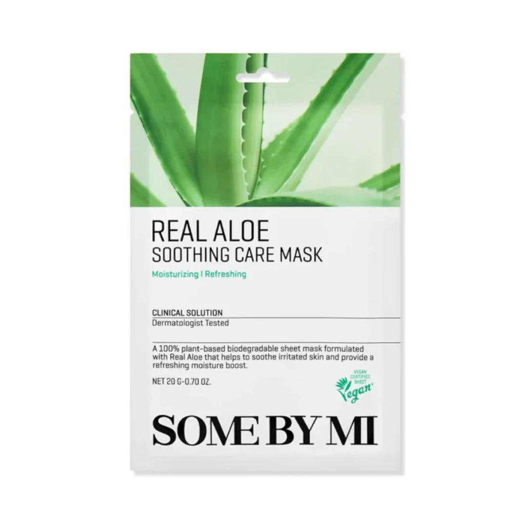 SOME BY MI Real Care Mask Aloe Soothing – raminanti alavijo veido kaukė