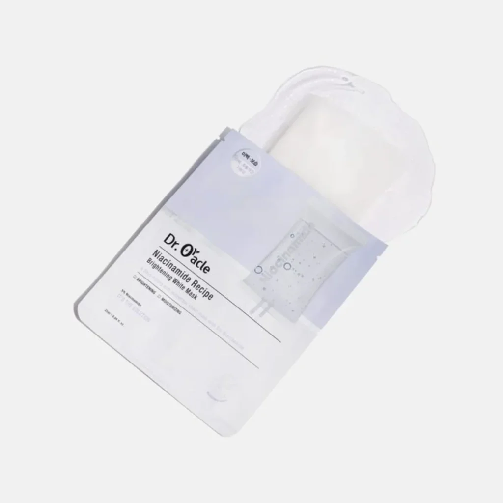 DR. ORACLE Niacinamide Recipe Brightening White Mask – skaistinanti niacinamido veido kaukė