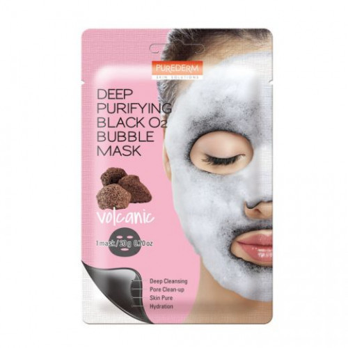 Purederm Deep Purifying Bubble Mask Volcanic Valomoji veido kaukė, 20g