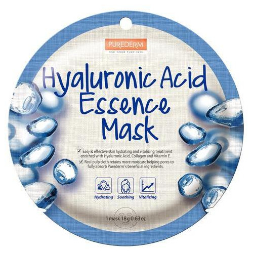 Purederm Hyaluronic Acid Essence Mask Veido kaukė su hialurono rūgšties ekstraktu, 18g