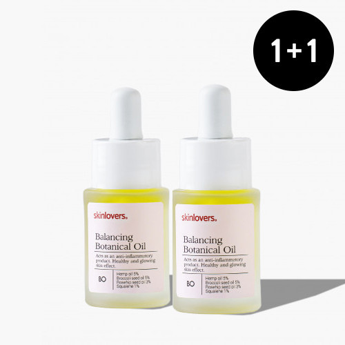 Skinlovers Balancing Botanical Oil Veido odos aliejus su kanapėmis, 2x15ml