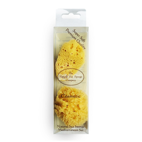 Hydrea London Cosmetic Natural Sea Sponge Set Natūralios kempinėlės veidui, Yellow