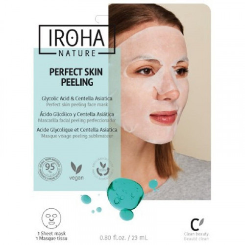 IROHA Tissue Face Mask With Glycolic Acid & Centella Veido kaukė su glikolio rūgštimi ir Azijine centele, 23ml