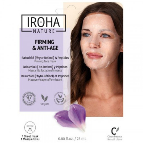 IROHA Tissue Face Mask With Bakuchiol & Peptides Veido kaukė su bakuchioliu ir peptidais, 23ml