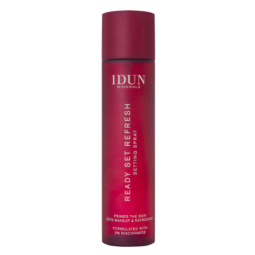 IDUN Ready Set Refresh Setting Spray Daugiafunkcinė veido dulksna su niacinamidu, 100ml