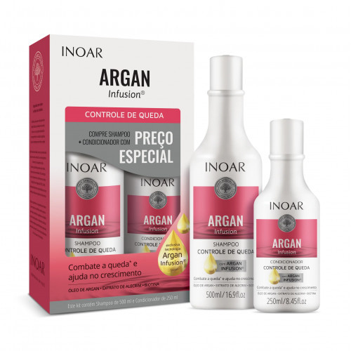 Inoar Argan Infusion Loss Control Duo Kit Plaukų slinkimą stabdančių priemonių rinkinys, 250ml + 500ml