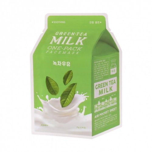 A'pieu Green Tea Milk One-Pack Veido kaukė, 1 vnt.