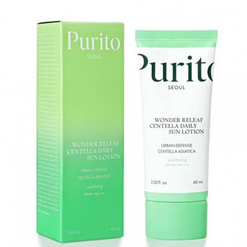 Purito Seoul Wonder Releaf Centella Daily Sun Lotion SPF50+ PA++++ Apsauginis kremas nuo saulės, 60ml