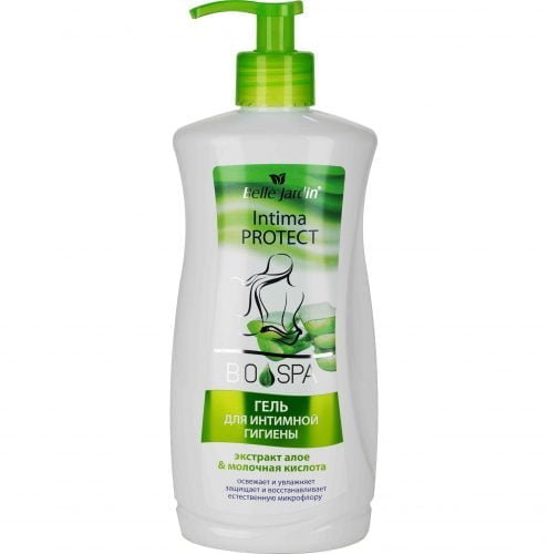 Intymios higienos gelis su alavijų ekstraktu ir pieno rūgštimi BELLE JARDIN INTIMO PROTECT BIO SPA, 500 ml
