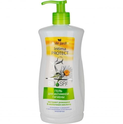Intymios higienos gelis su ramunėlių ekstraktu ir pieno rūgštimi BELLE JARDIN INTIMO PROTECT BIO SPA, 500 ml