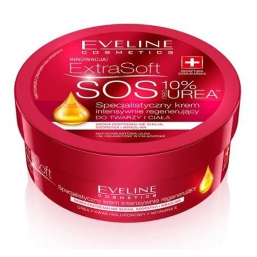 Intensyviai  regeneruojantis veido ir kūno kremas EVELINE COSMETICS EXTRA SOFT SOS, 200 ml