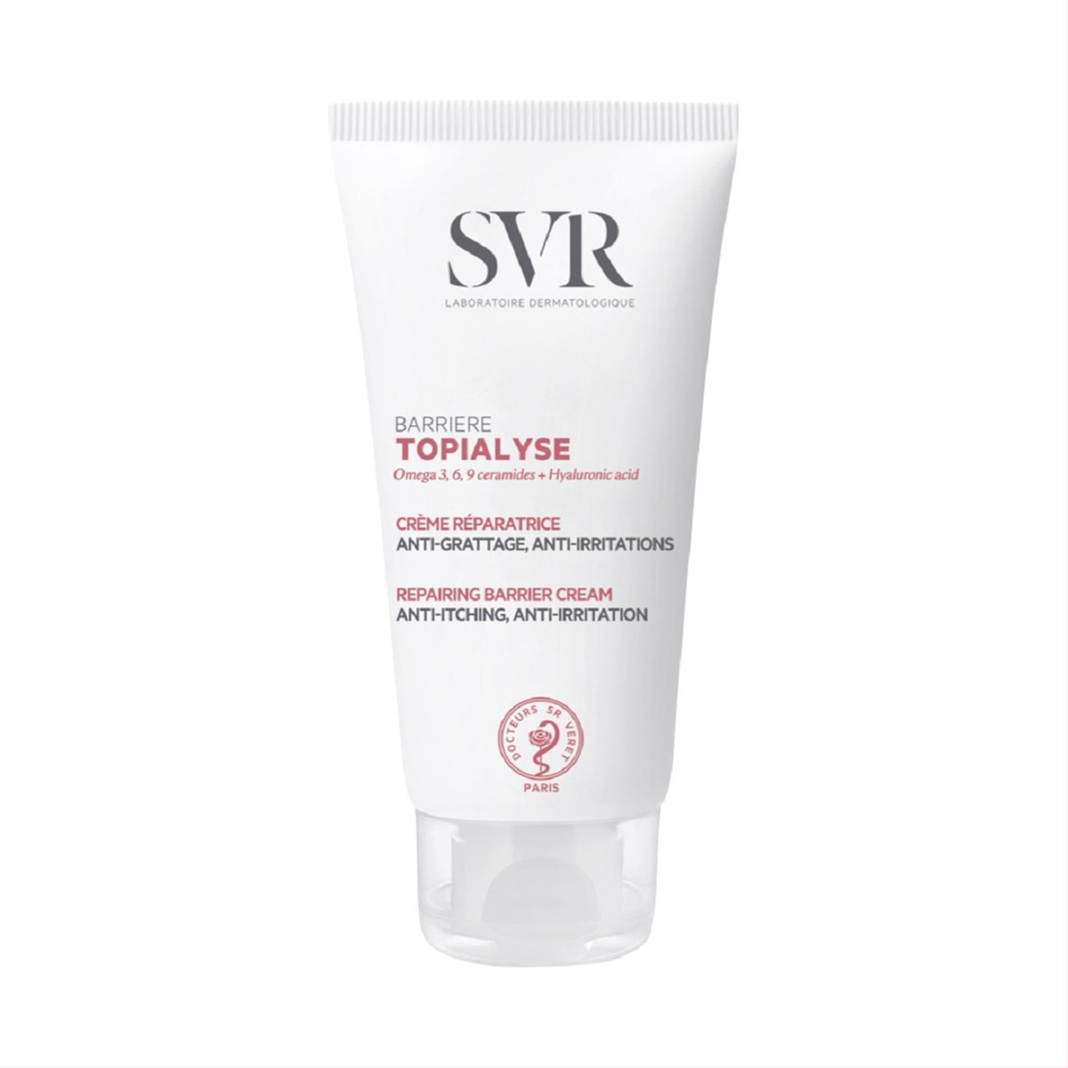 SVR TOPIALYSE BARRIERE, barjerinis rankų ir kūno kremas nuo niežulio, sudirgimų, 50 ml