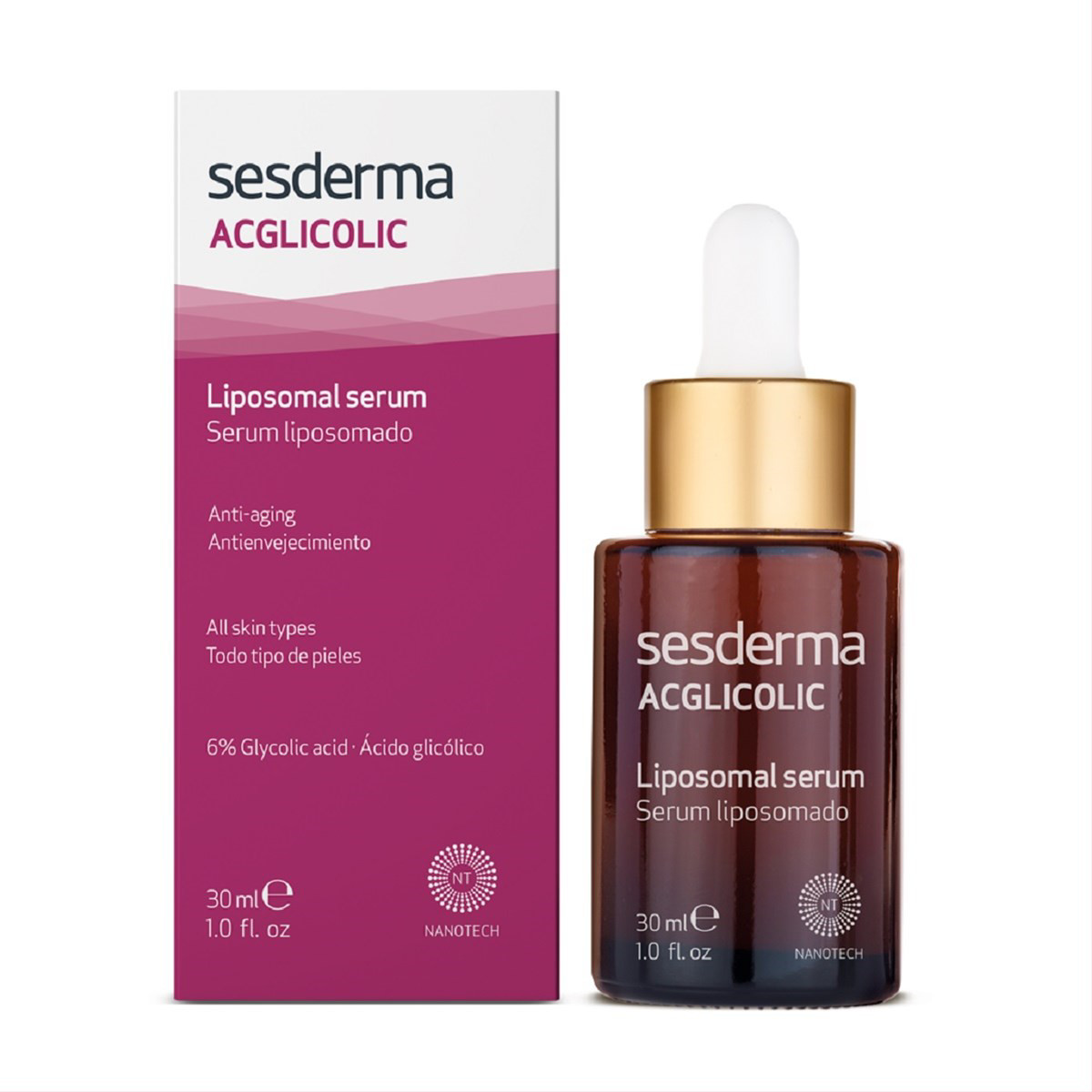 SESDERMA ACGLICOLIC, liposominis serumas, 30ml