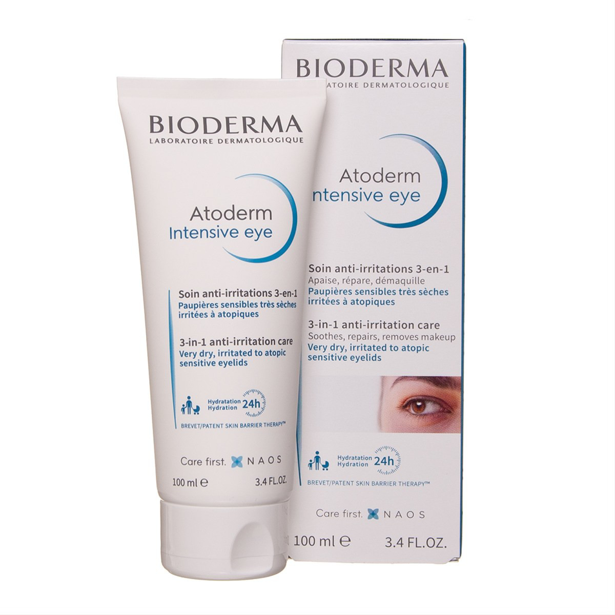 BIODERMA ATODERM INTENSIVE EYE, sausos ir sudirgintos akių zonos priežiūros priemonė, bekvapė, 100 ml
