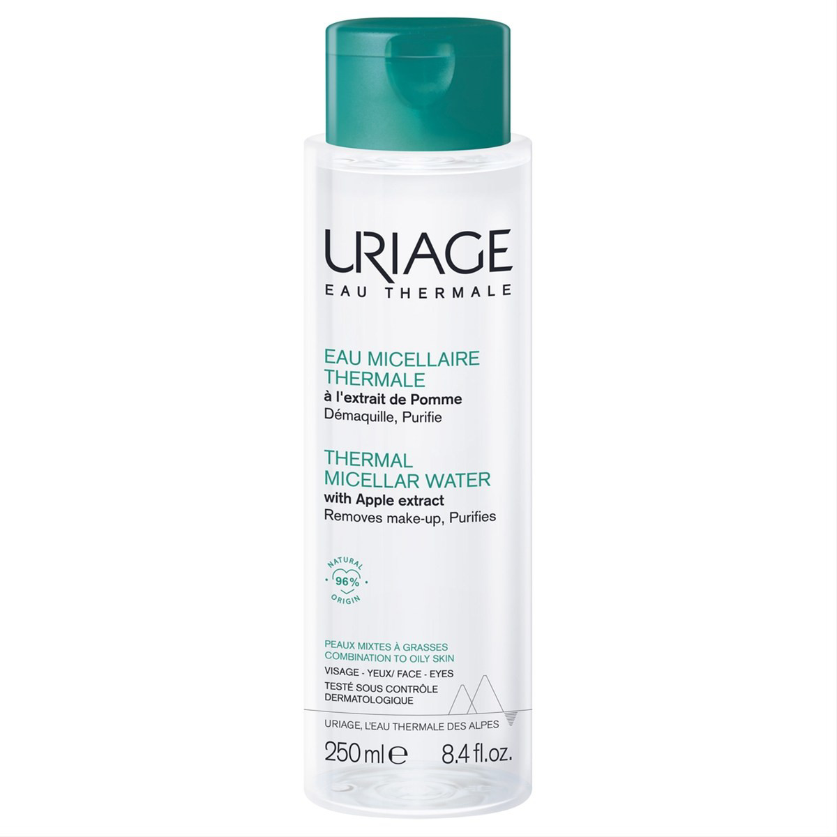 URIAGE, valomasis micelinis vanduo, mišriai/riebiai odai, 250 ml
