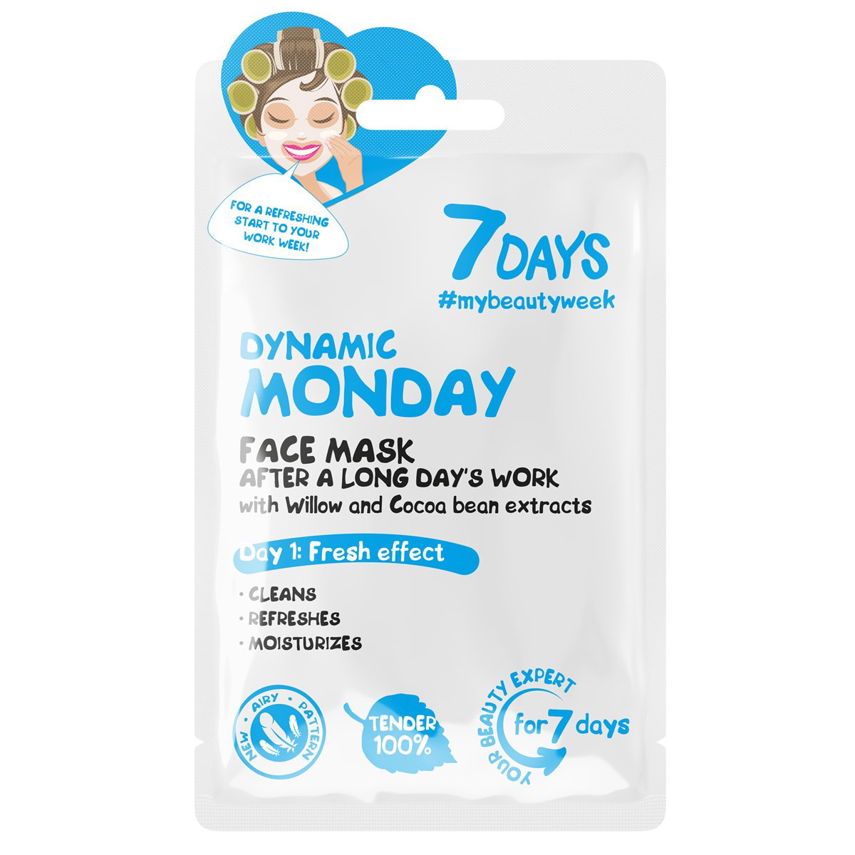 7 DAYS DINAMIŠKAS PIRMADIENIS,kaukė veidui, 28 g