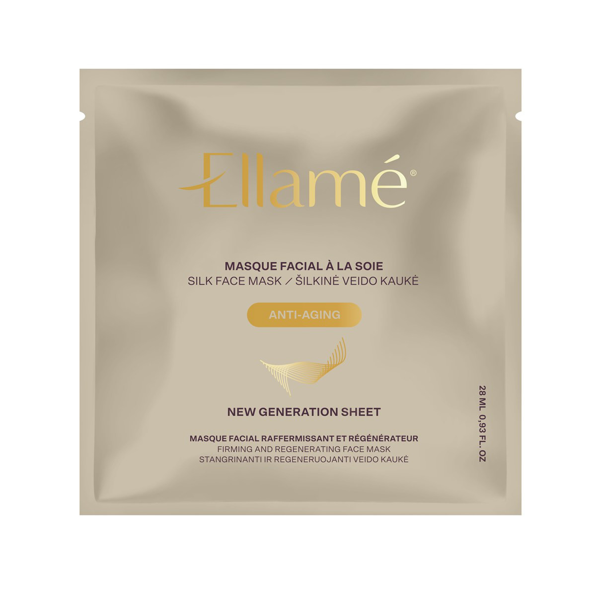 ELLAME ANTI-AGING COMPLEX, šilkinė veido kaukė, 1 vnt.
