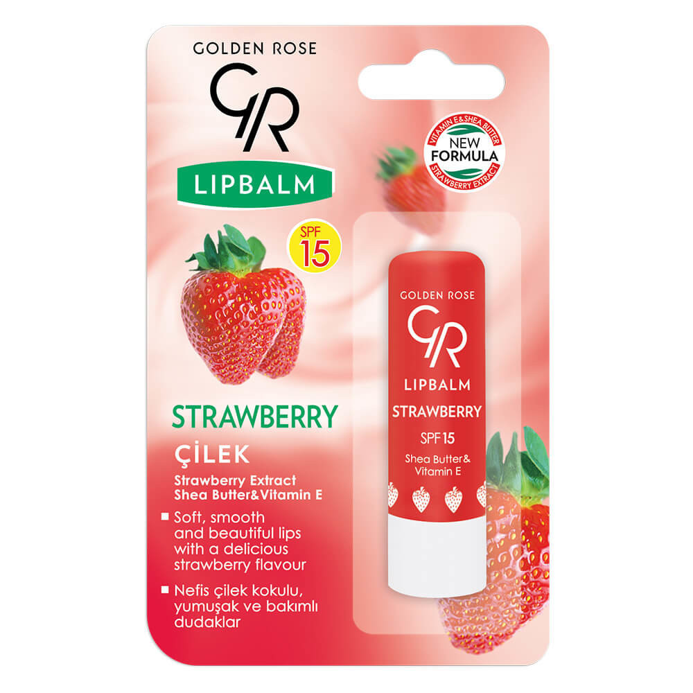 Lūpų balzamas Golden Rose  SPF15 Nr.04 Strawberry