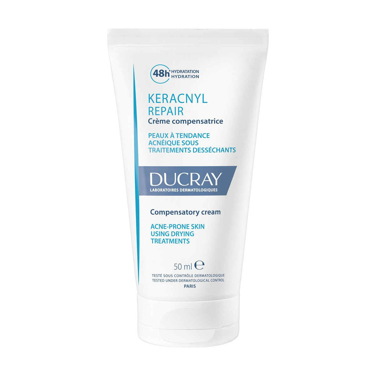 DUCRAY KERACNYL REPAIR, drėkinamasis, raminamasis į aknę linkusios odos kremas. 50 ml