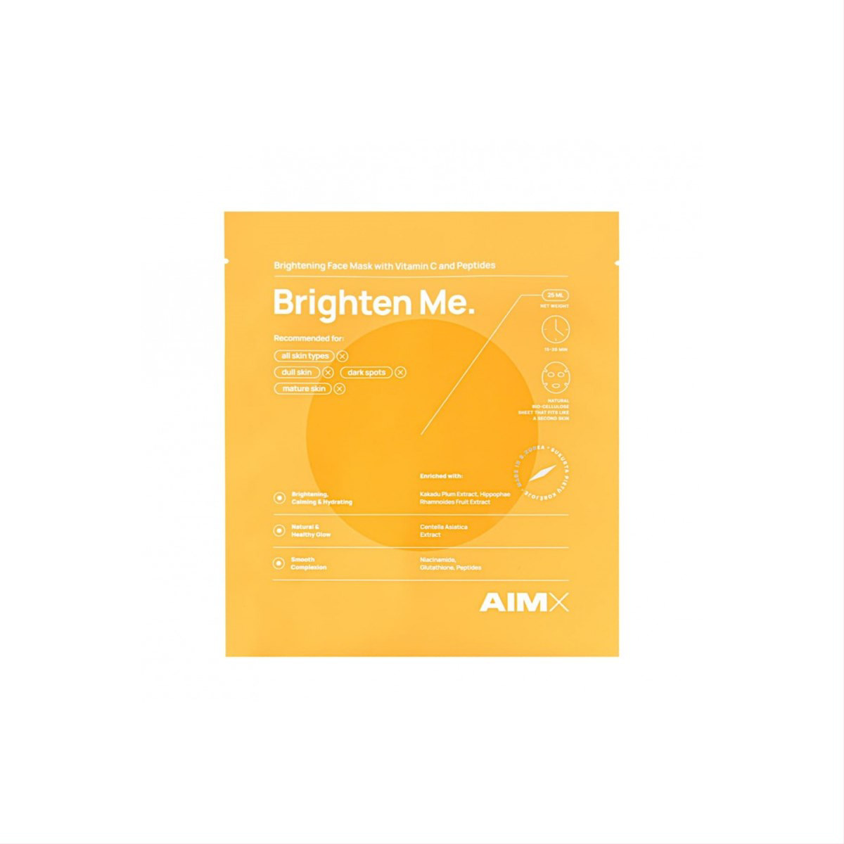 AIMX BRIGHTEN ME, Greito poveikio skaistinanti veido kaukė su vitaminu C