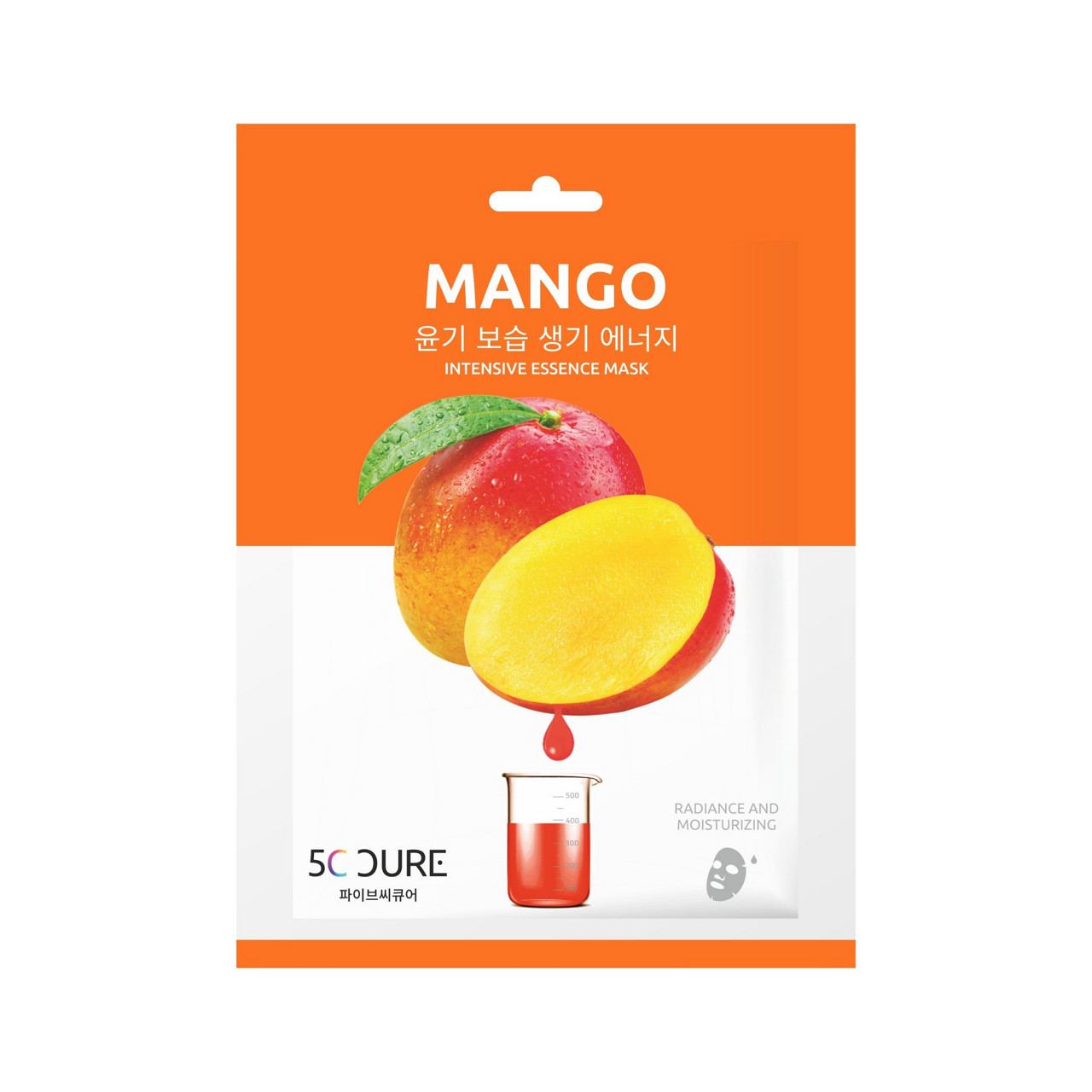 5C Cure lakštinė veido kaukė su mangų ekstraktu, 1vnt