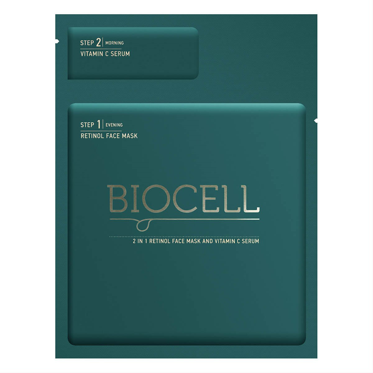BIOCELL 2 IN 1, retinolio veido kaukė ir vitamino C serumas, N1