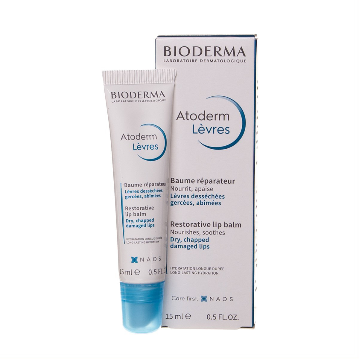 BIODERMA ATODERM LEVRES, intensyviai maitinantis ir atkuriantis lūpų balzamas, 15 ml