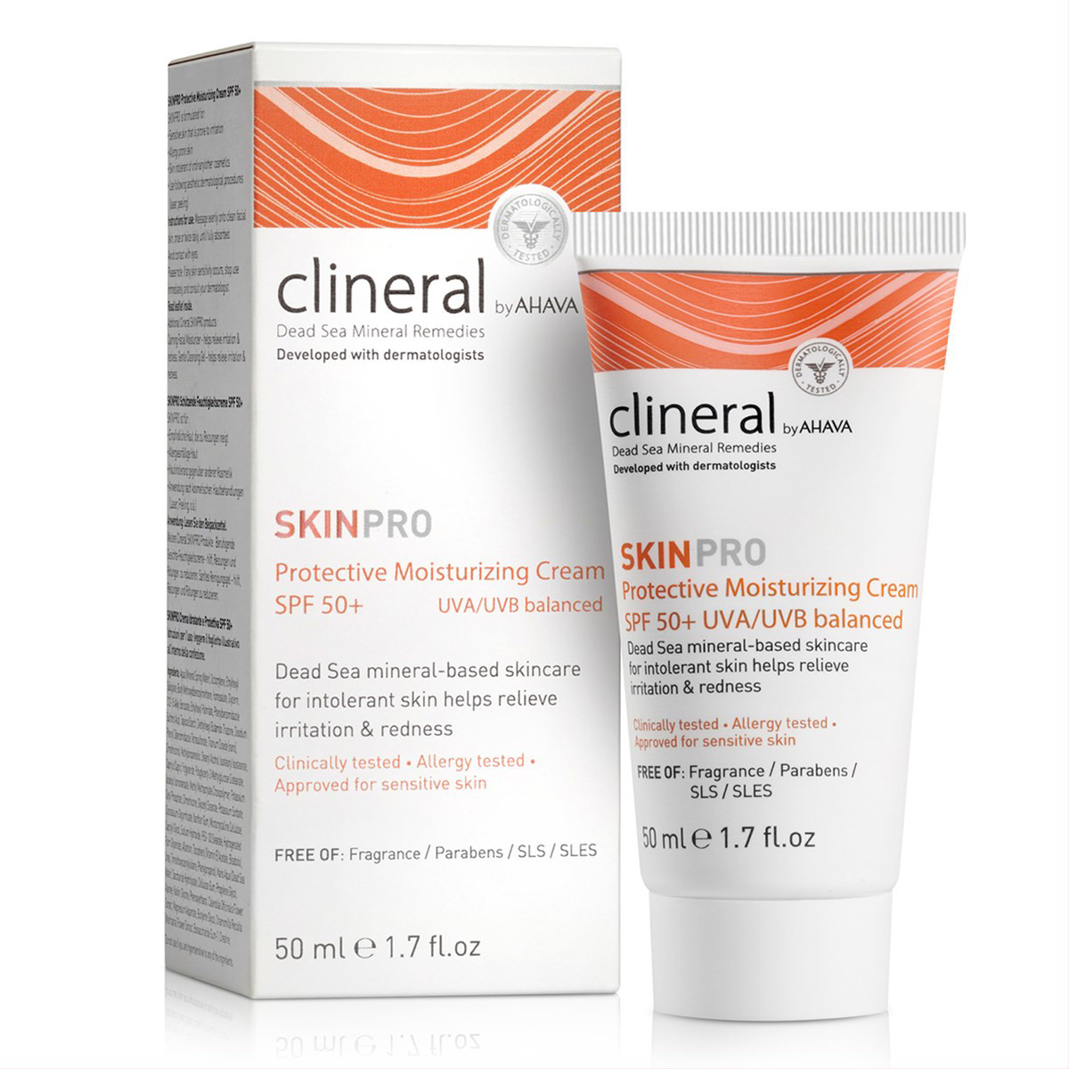 CLINERAL BY AHAVA SKINPRO, drėkinamasis kremas, SPF50, 50 ml