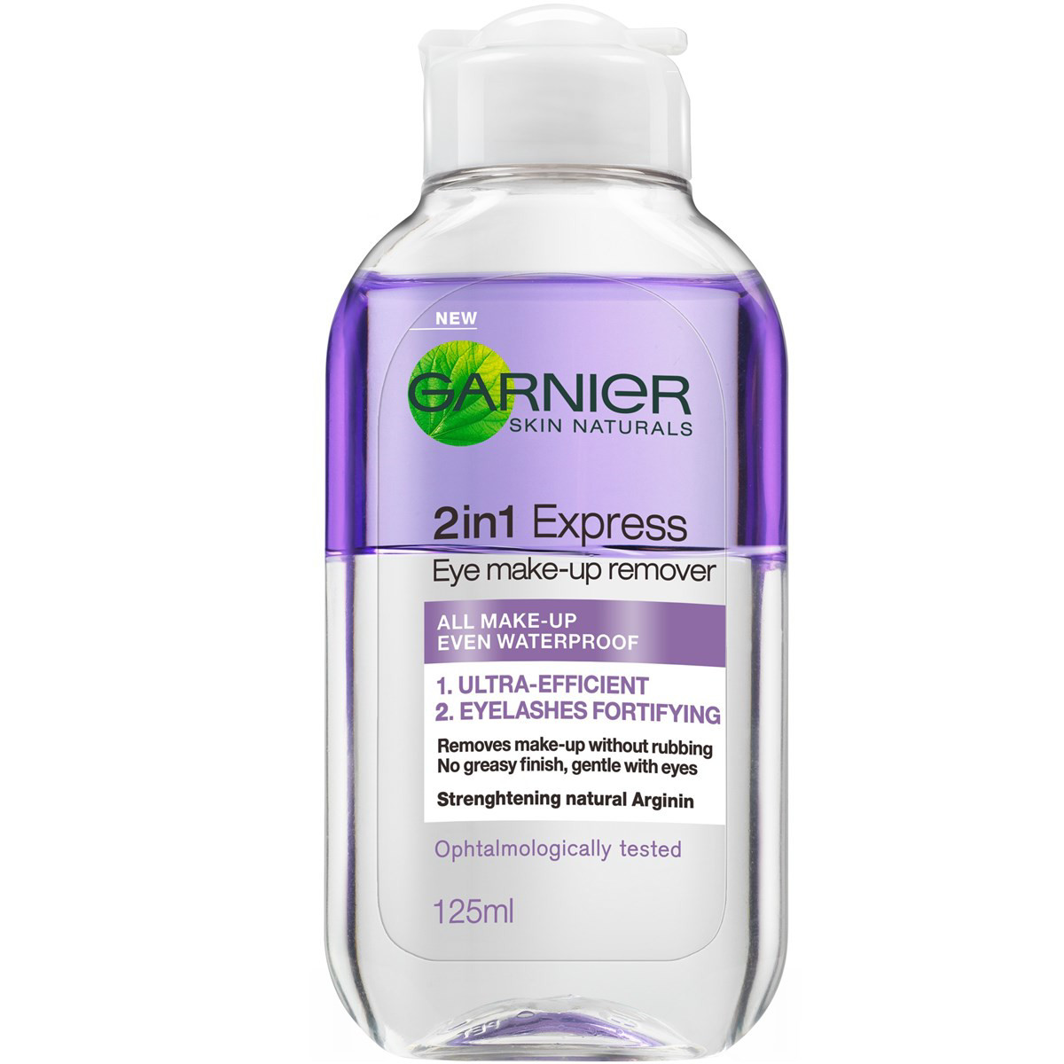 Garnier Skin Naturals, dvifazis akių makiažo valiklis 2in1, 125 ml