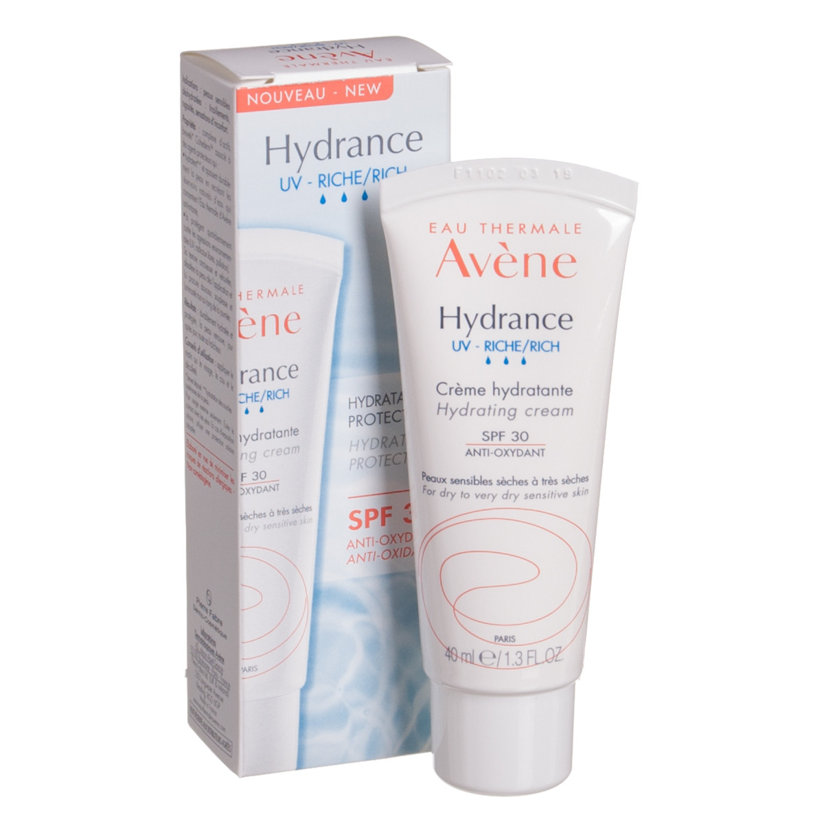 AVENE HYDRANCE RICH drėkinamasis kremas sausai odai, SPF 30, 40 ml