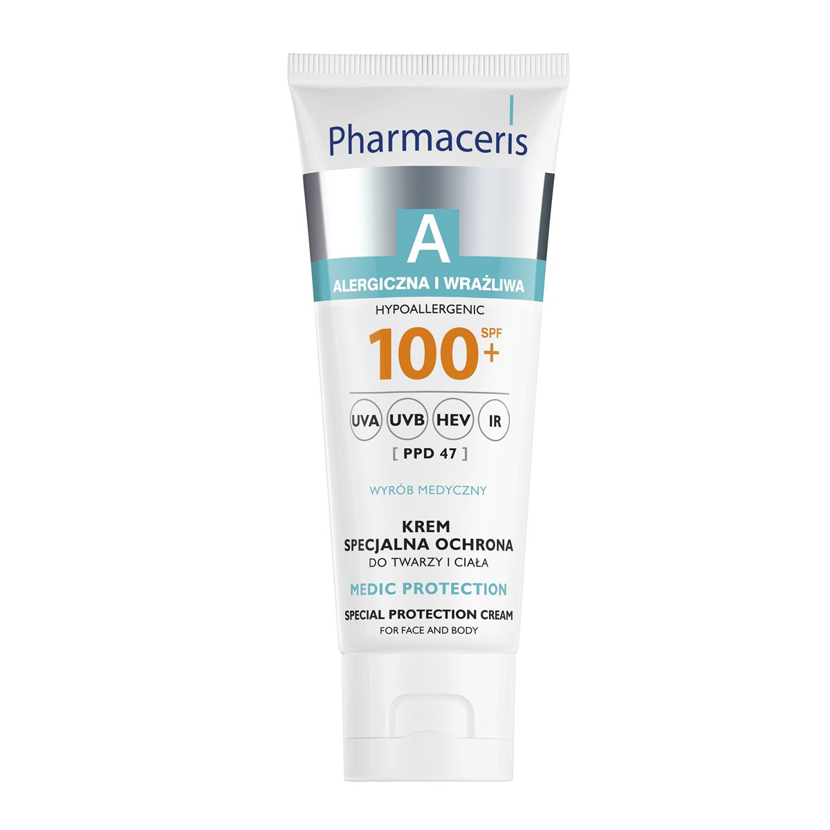 PHARMACERIS A MEDIC PROTECTION, apsauginis kremas veidui ir kūnui, SPF 100, 75ml