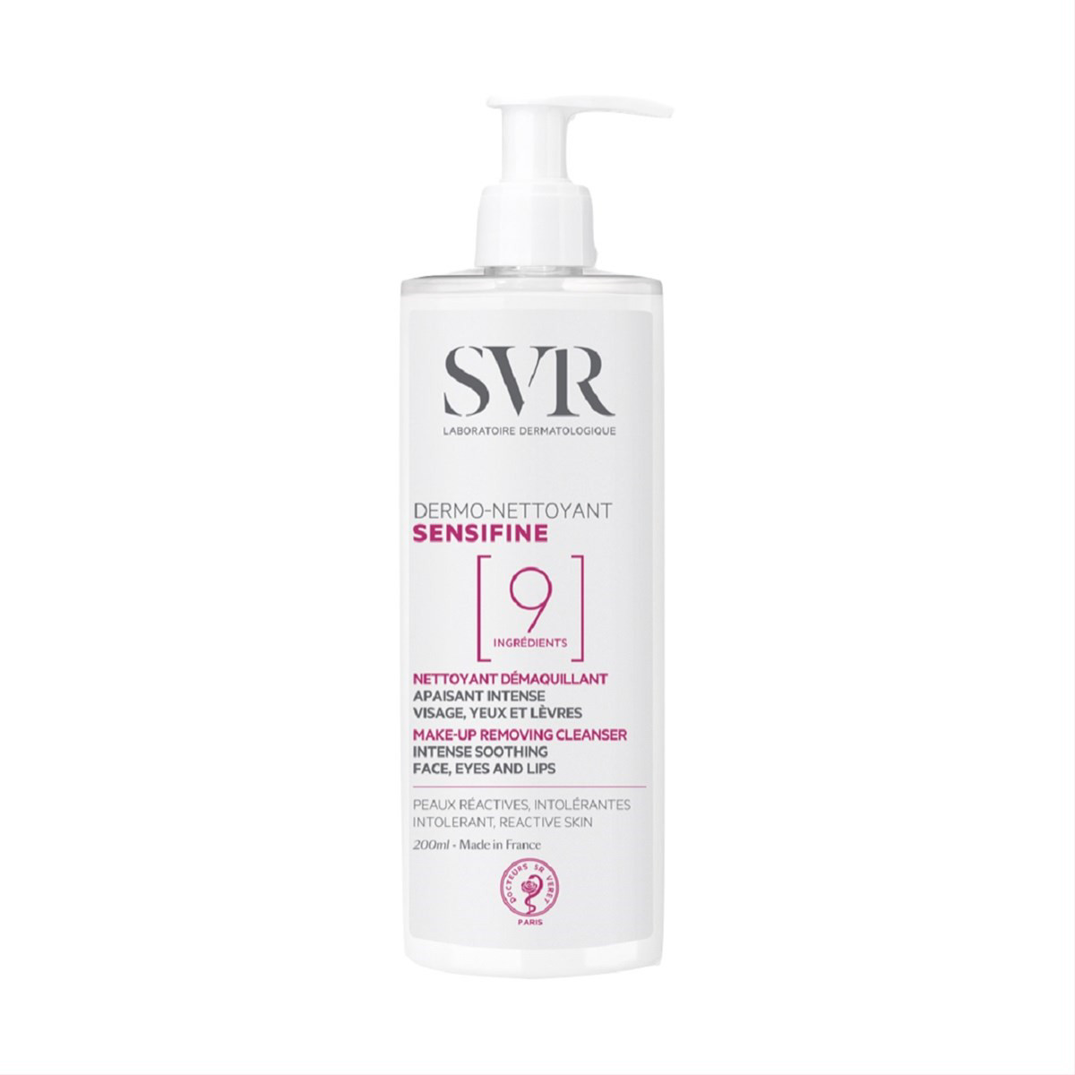 SVR SENSIFINE DERMO-NETTOYANT, nenuplaunamas makiažo valiklis itin jautriai odai, 400 ml
