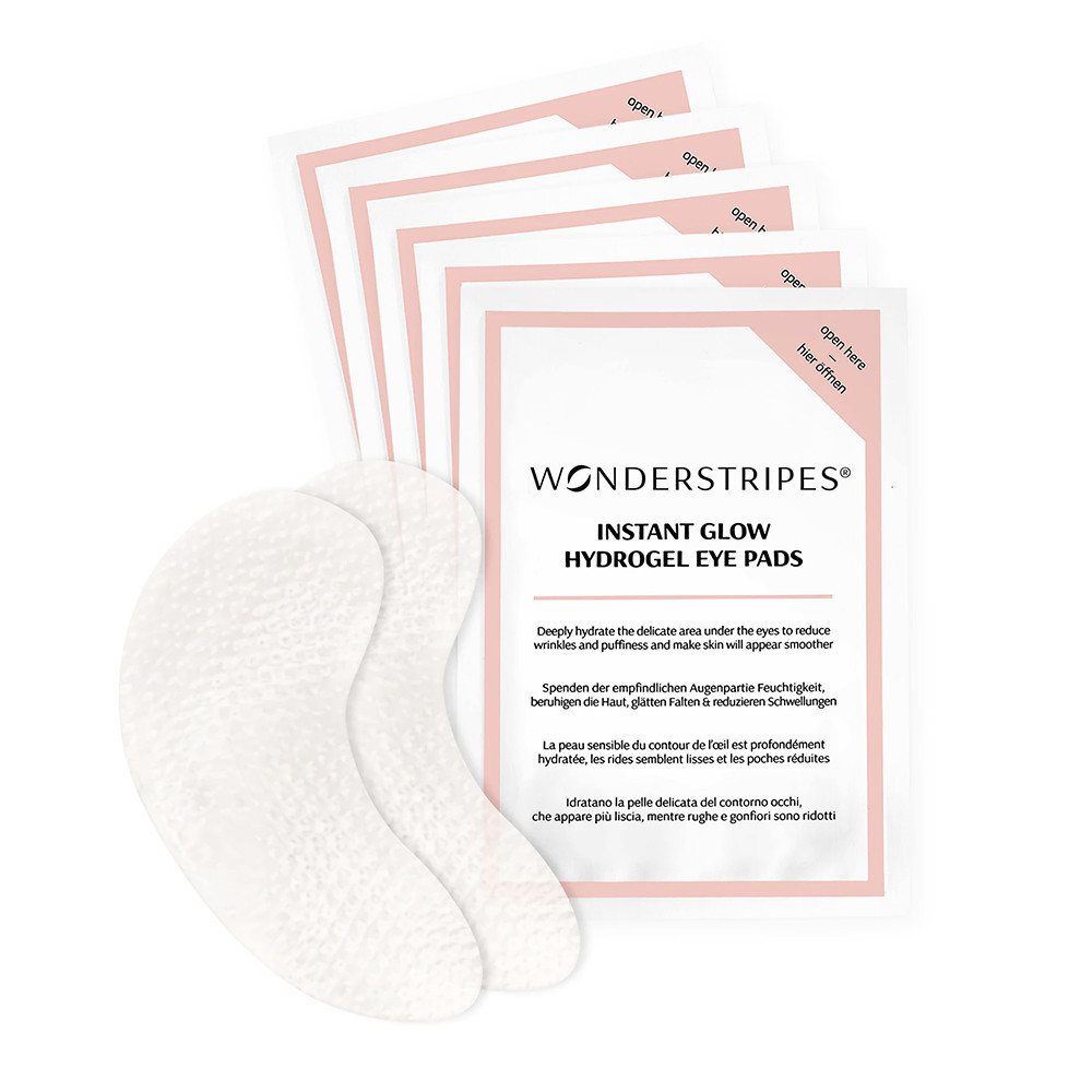 WONDERSTRIPES greito veikimo paakių padukai INSTANT GLOW HYDROGEL EYE PADS, 5 x 2 vnt.