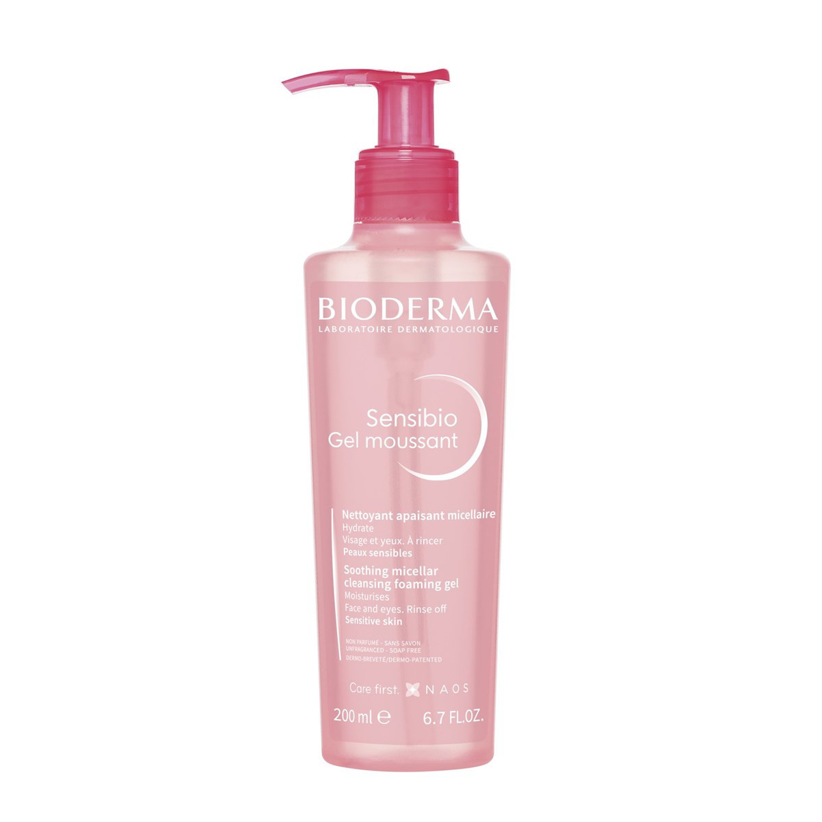 BIODERMA SENSIBIO GEL MOUSSANT, švelnus micelinis gelinis prausiklis jautriai odai, 200 ml