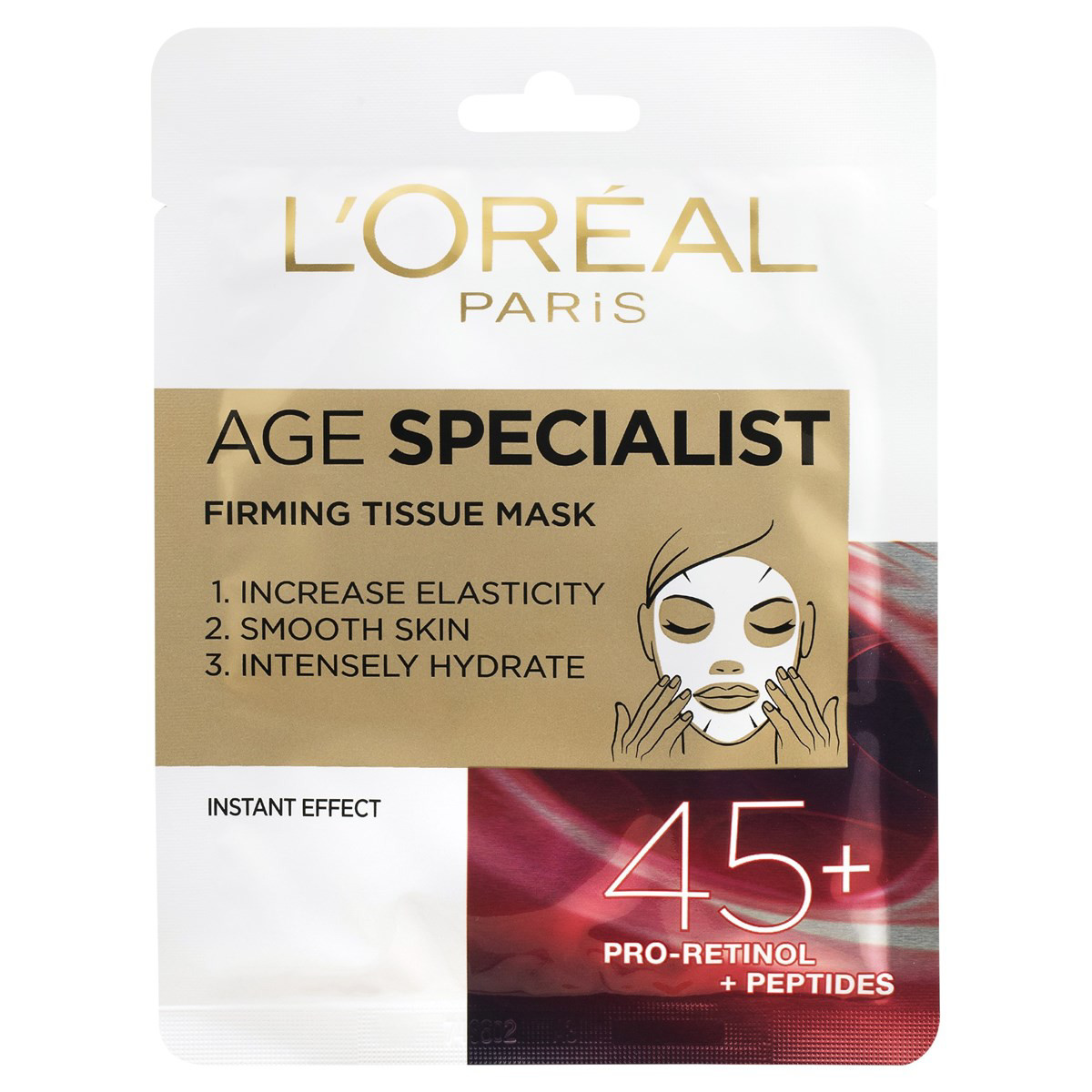 L'OREAL AGE SPECIALIST 45+, stangrinamoji lakštinė veido kaukė, 30g