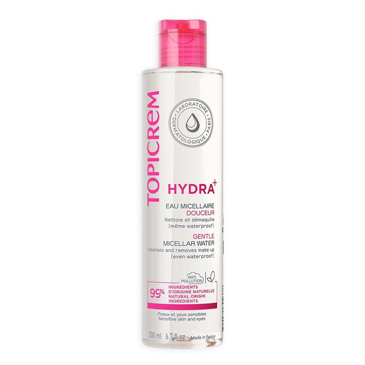 TOPICREM HYDRA+, micelių valomasis vanduo, 200 ml