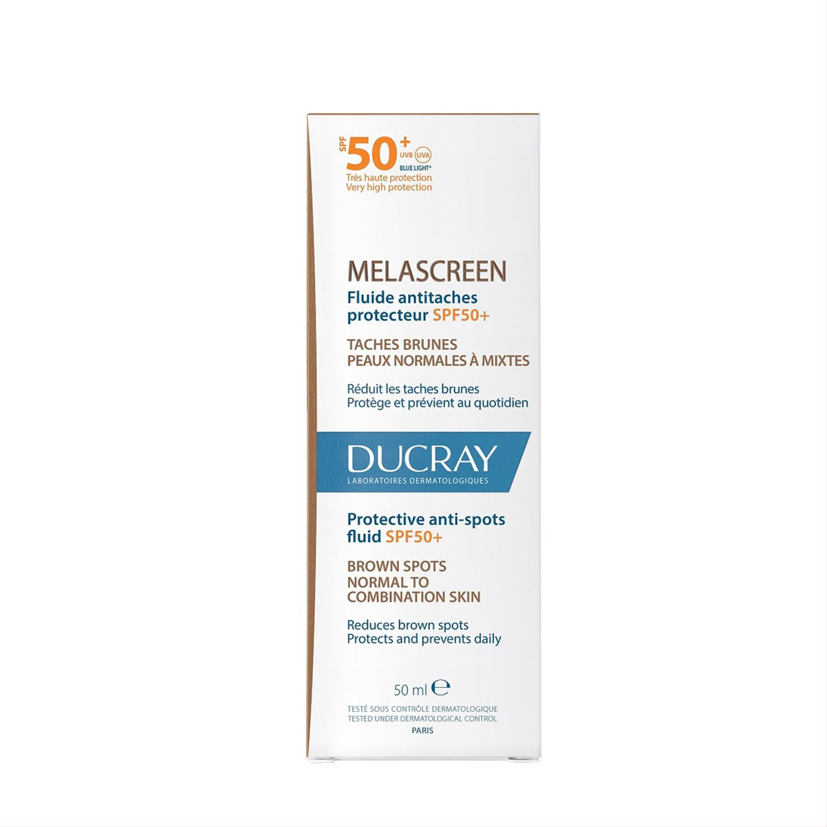 DUCRAY MELASCREEN, fluidas nuo pigmentacijos, SPF50, 50 ml