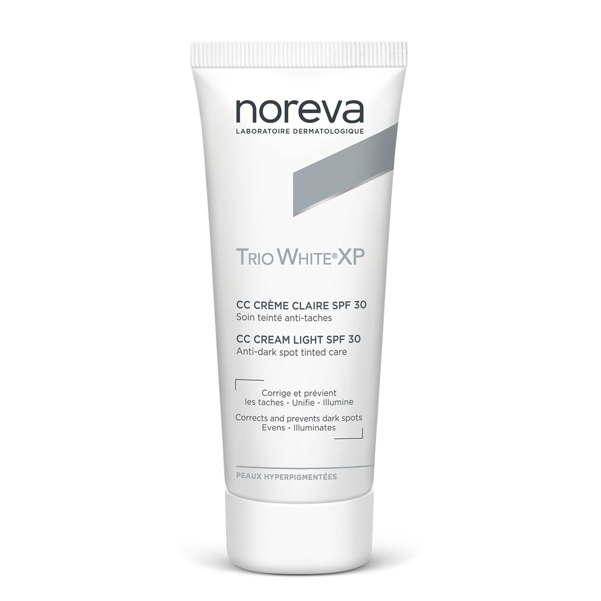NOREVA TRIO WHITE XP, tonuojamasis, pigmentines dėmes šalinantis CC kremas, SPF 30, 40 ml