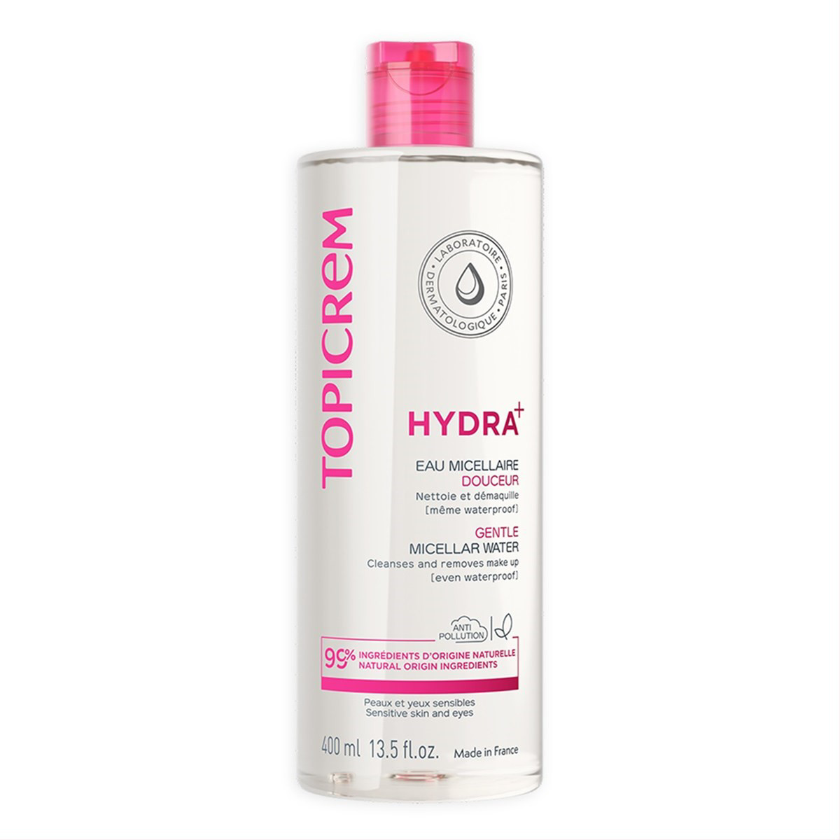 TOPICREM HYDRA+, micelių valomasis vanduo, 400 ml