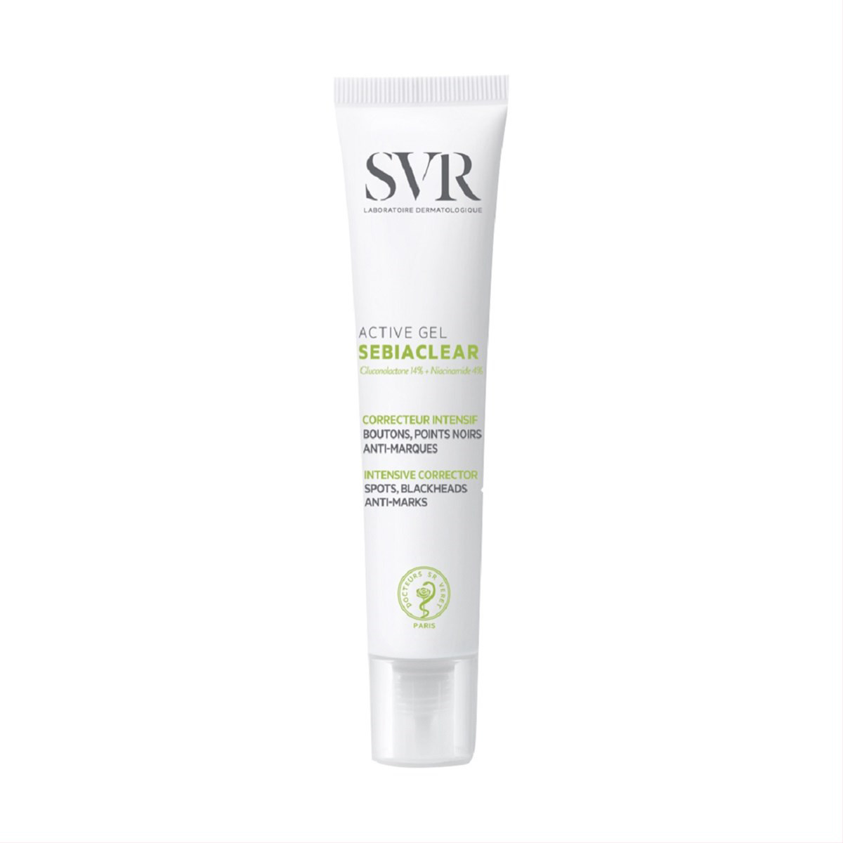 SVR SEBIACLEAR ACTIVE GEL, intensyvaus poveikio veido kremas nuo spuogų ir inkštirų, 40ml