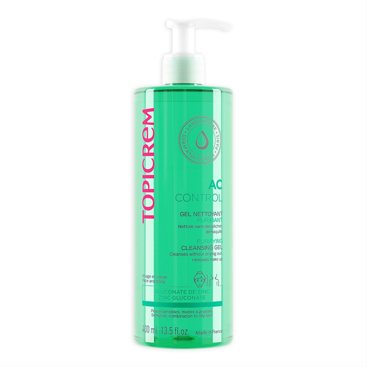 TOPICREM ACCONTROL, švarinamoji želė-prausiklis, 400 ml