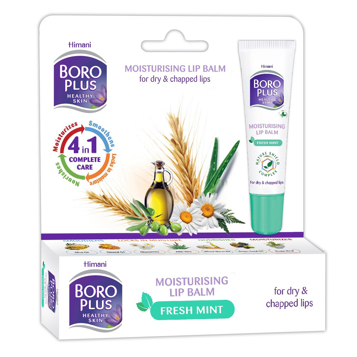 BORO PLUS, lūpų balzamas, mėtų aromato, 10 ml