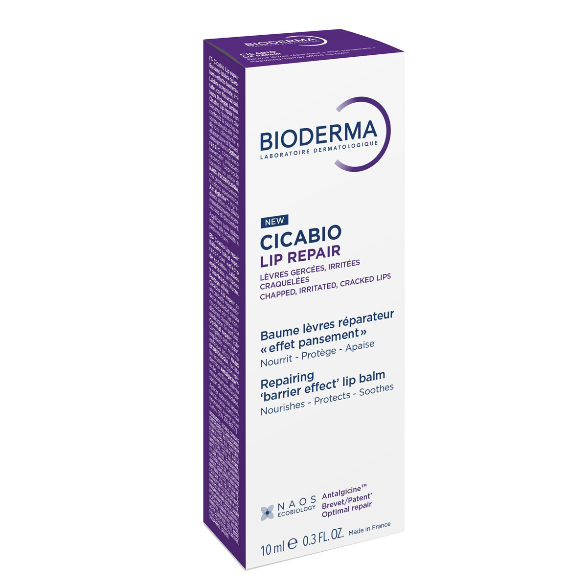 BIODERMA CICABIO LIP REPAIR, balzamas suskilinėjusioms lūpoms, 10ml