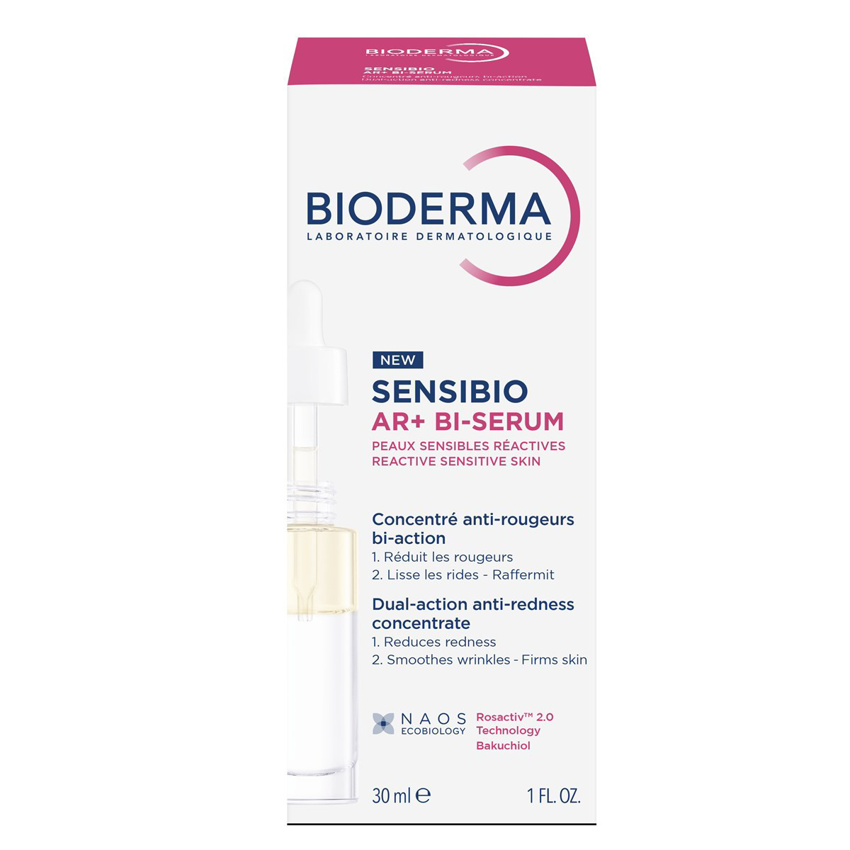 BIODERMA SENSIBIO AR+BI-SERUM, koncentruotas dvifazis serumas raustančiai, jautriai odai, 30 ml