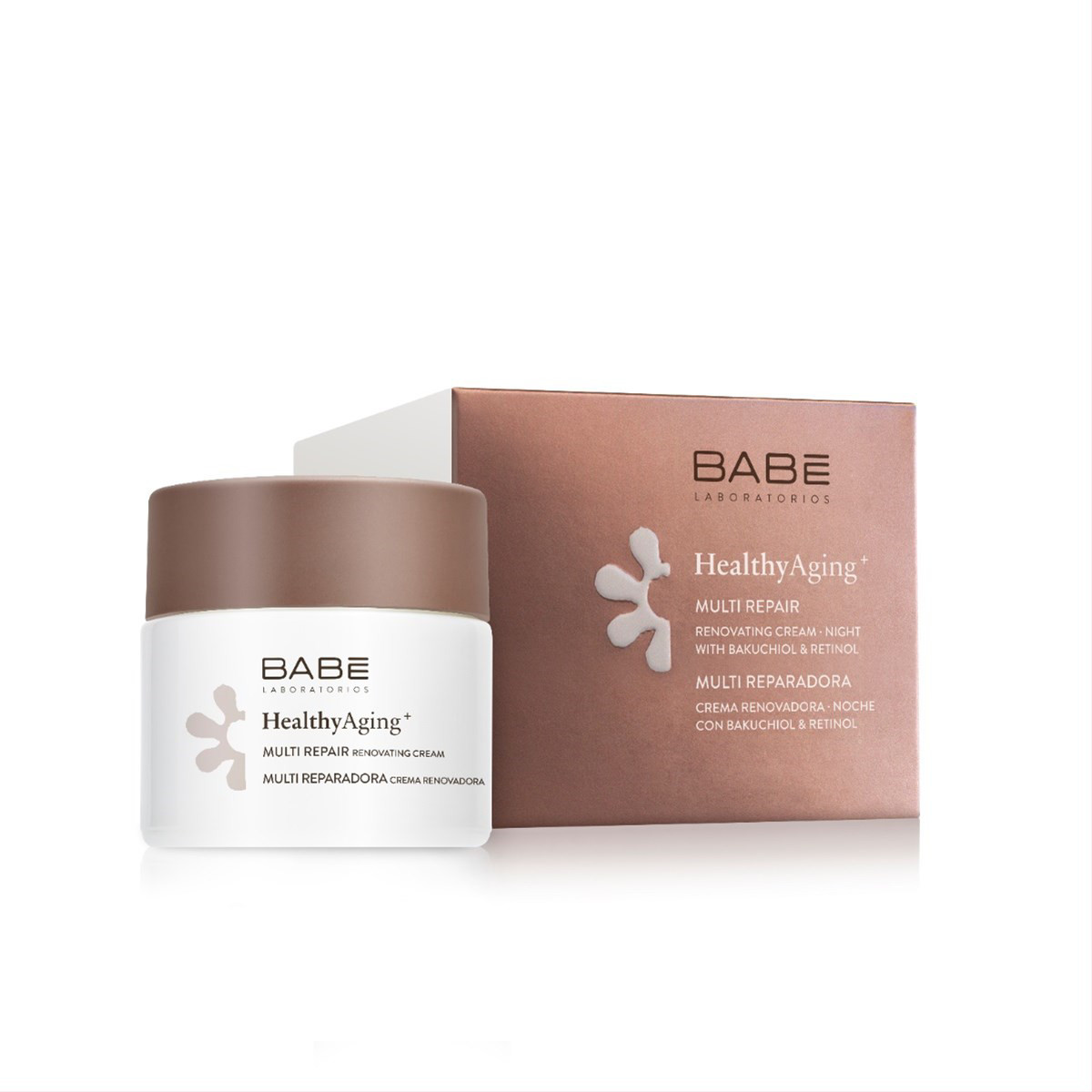 BABE HEALTHY AGING+, daugiafunkcinis atkuriamasis, stangrinamasis naktinis kremas, 50 ml