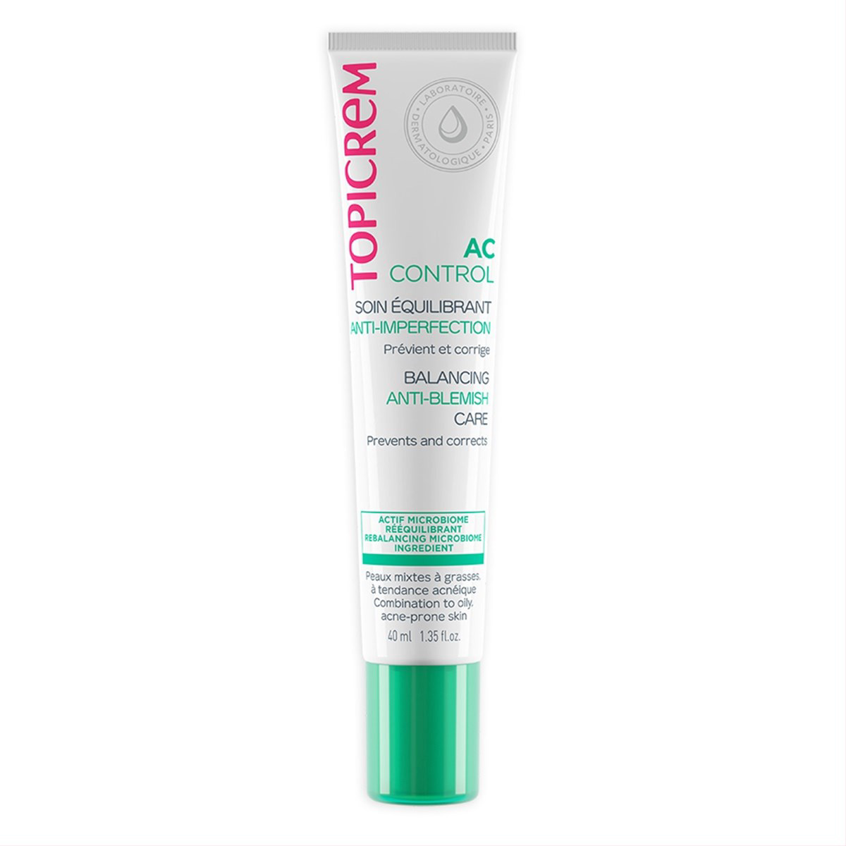 TOPICREM AC CONTROL, balansuojamasis kremas mišriai-riebiai odai, 40ml