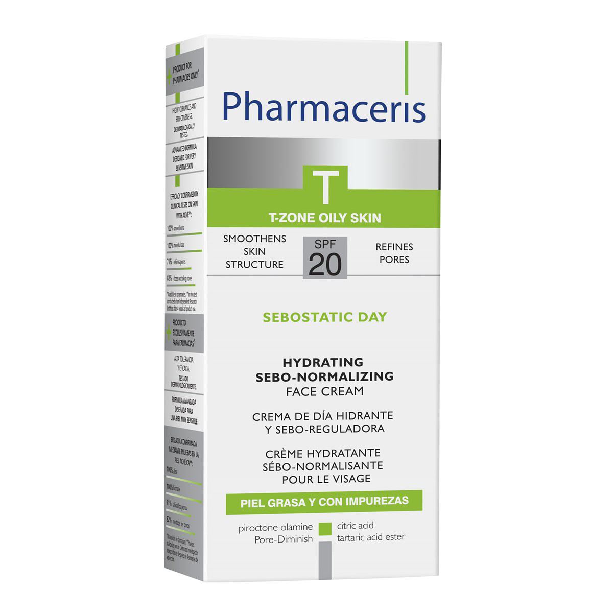 PHARMACERIS T SEBOSTATIC, normalizuojamasis kremas, SPF 20, 50 ml