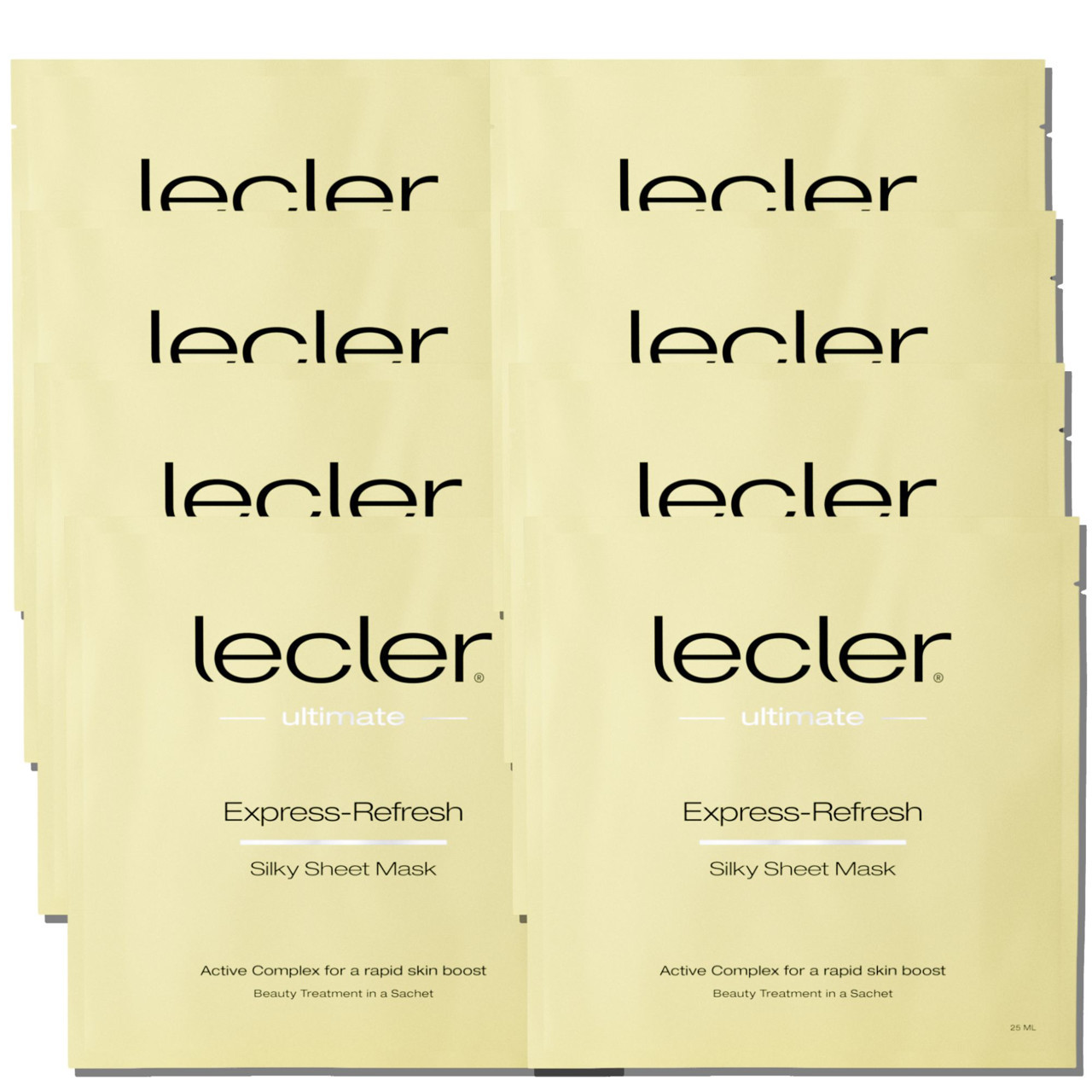 Greito poveikio šilkinė lakštinė veido kaukė LECLER „Express-Refresh“. 8 vnt.