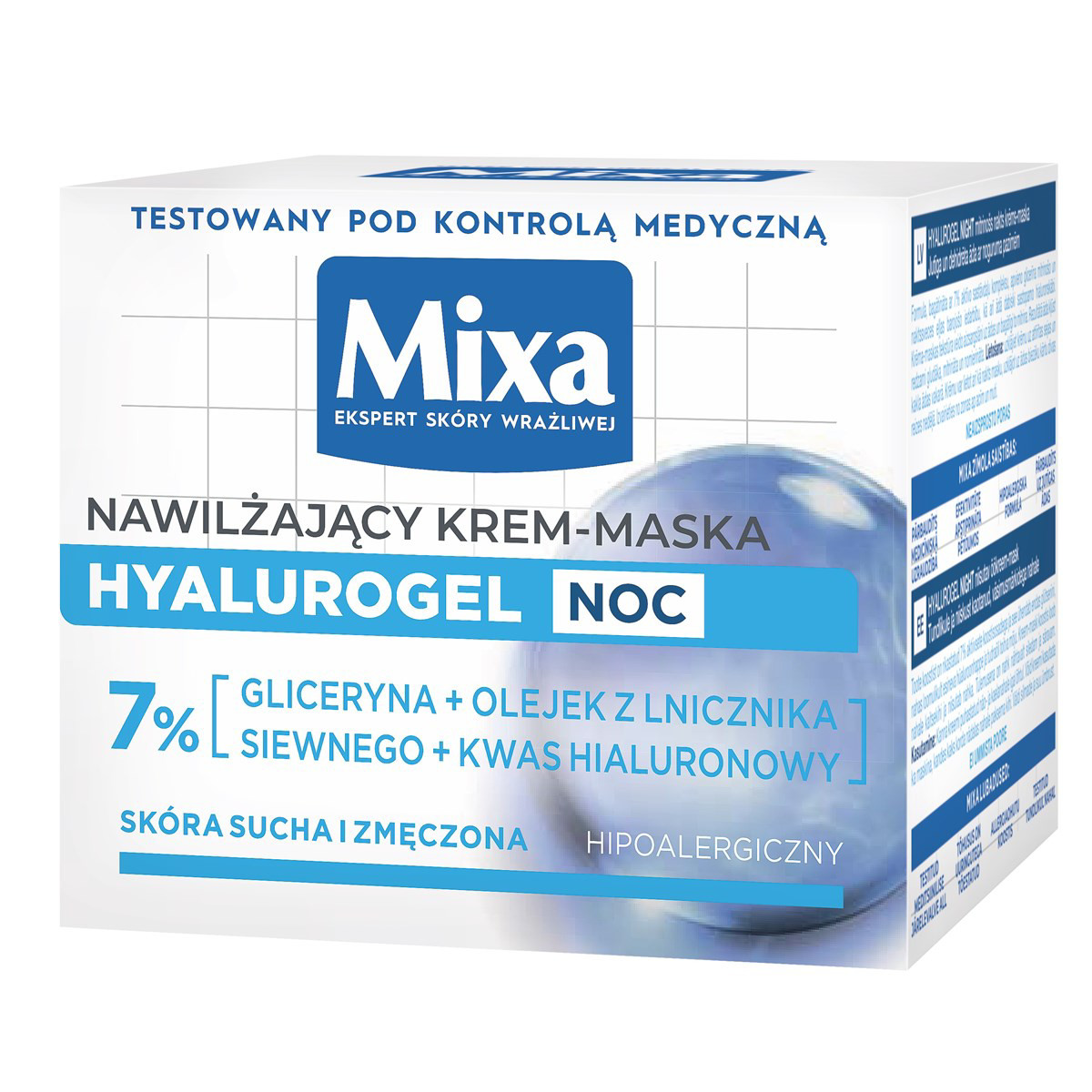 MIXA HYALUROGEL, naktinis kremas-kaukė, 50ml