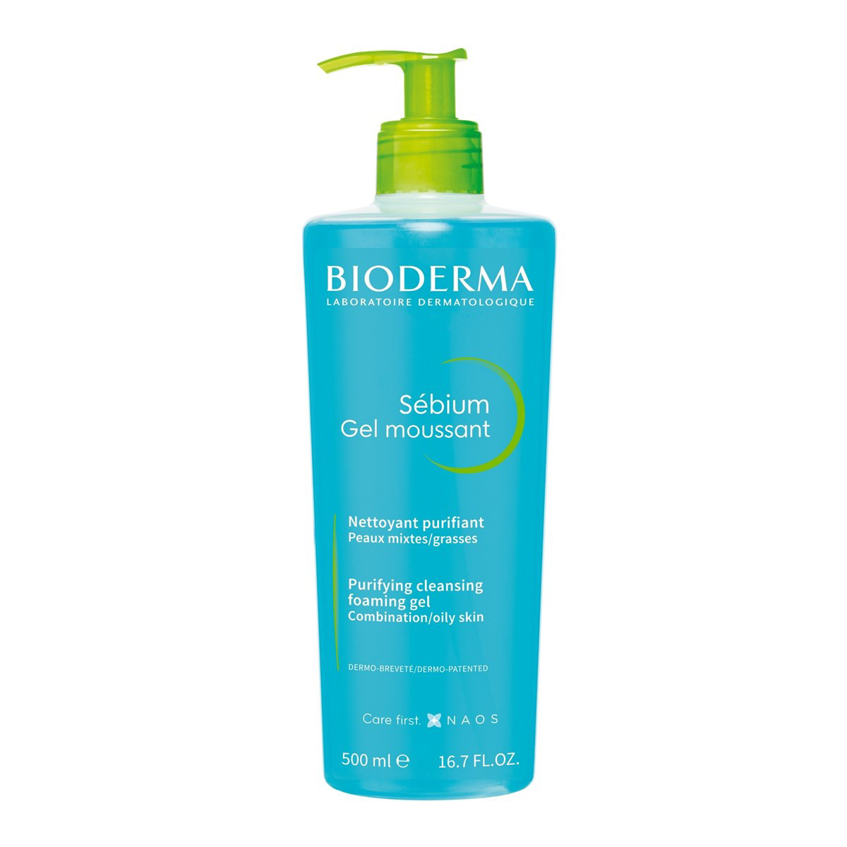 BIODERMA SEBIUM GEL MOUSSANT, švelnus gelinis prausiklis, riebios ir mišrios odos, 500 ml